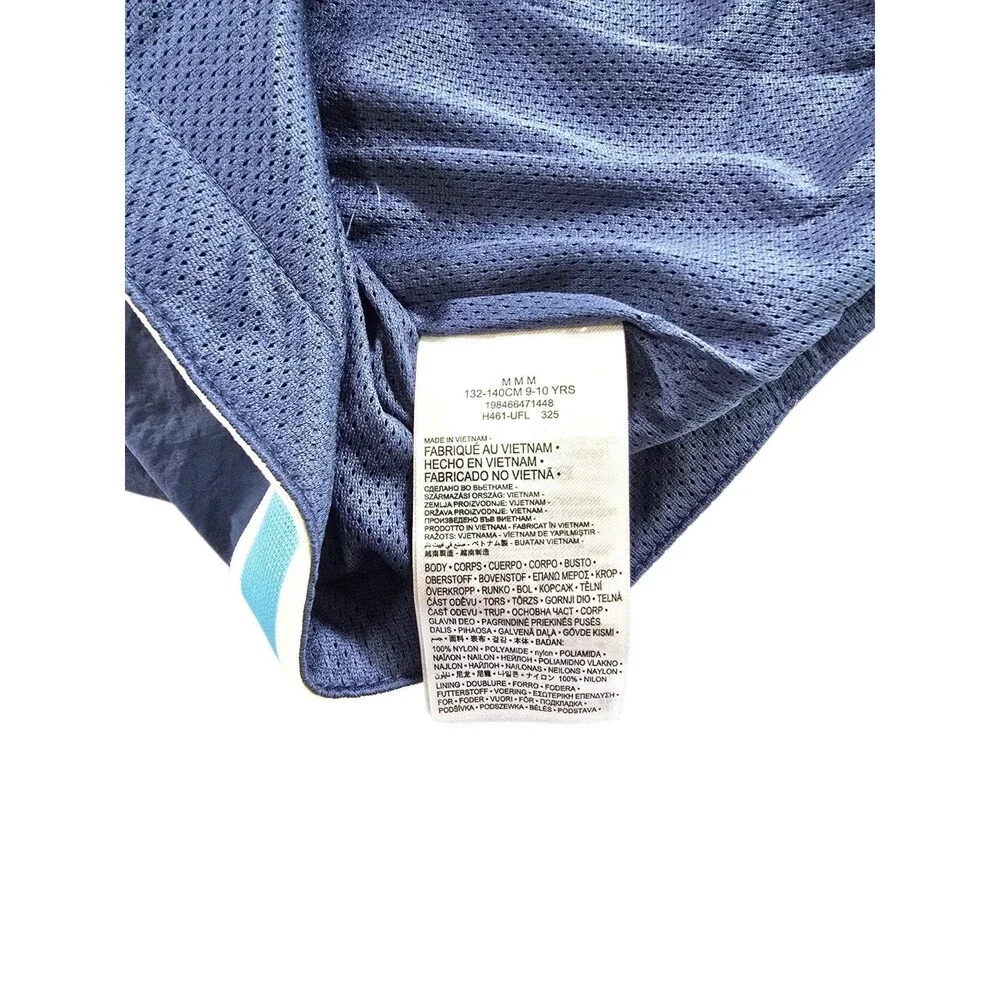 Converse Short Sleeve Windbreaker Warm-Up Jacket Boys Blue Snap-Up Sz M NWT
